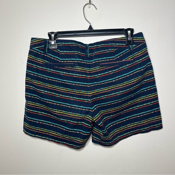 Merona Women’s Navy Red Teal Striped Chino Shorts, size 6, colorful - Picture 2 of 12